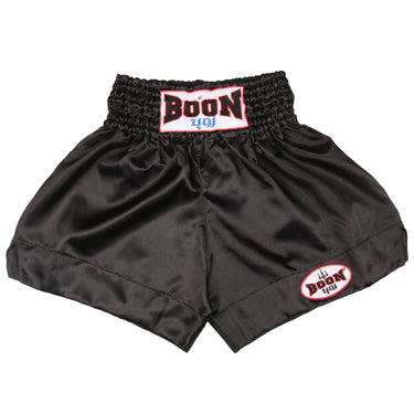 MT01BK Muay Thai Shorts BLACK PLAIN - BOON Sport